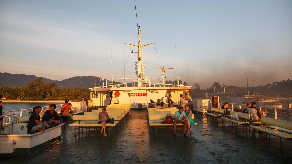 ferry sunset sea Samui