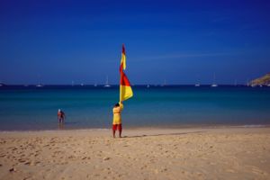 flag lifeguards beach safety sea