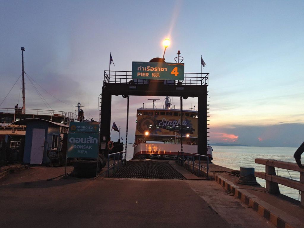 ferry sunset sea