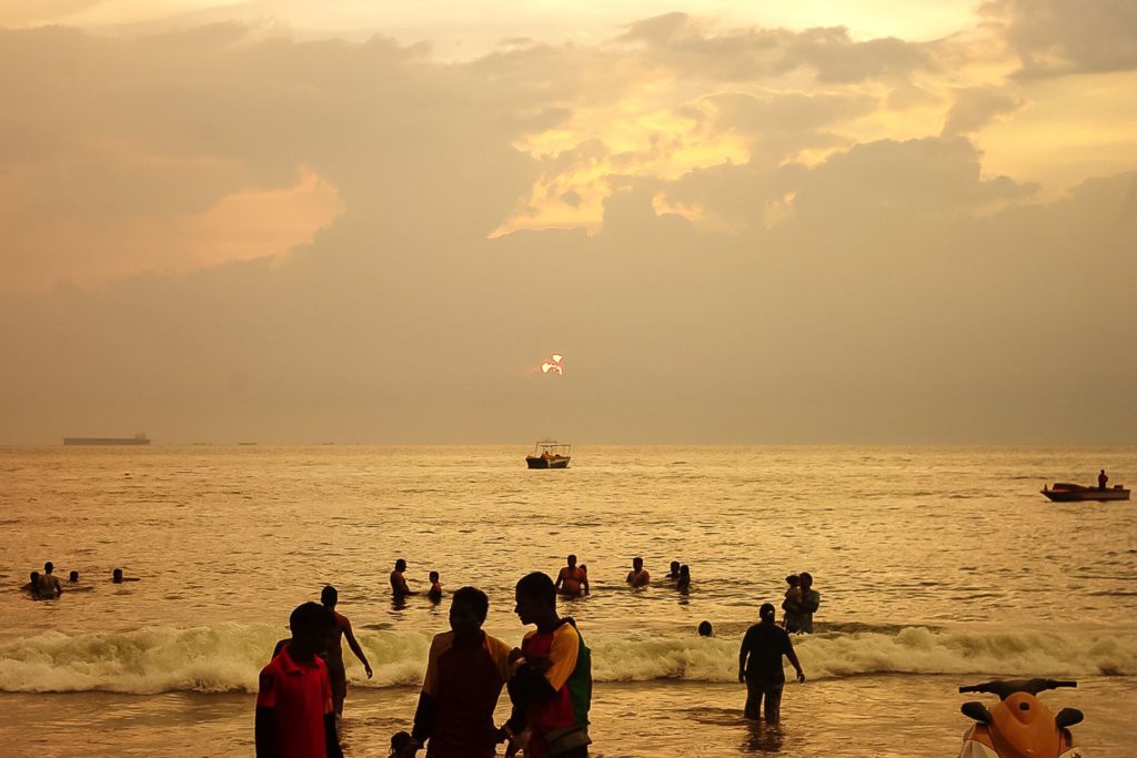 sunset, sea, Indian ocean, India, Goa, закат, море, индийский океан, Индия, Гоа